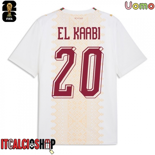 Marocco Ayoub El Kaabi #20 Seconda Maglia Mondiali 2026 Manica Corta